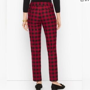 Talbots Red and Black Buffalo Plaid Straight-Leg Pants